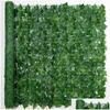 Decoraciones de jardín Plantas artificiales Ivy Privacidad Valla Sn 0,5 m x 2 m Hedge Green Leaf Wall Fondo decorativo para decoración Drop Entrega Otznp