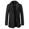 Men's Wool Blends Autumn Winter Woolen Coat Men's Business Casual Fashion Men's Thickened Warm Extra Large Men's Trendy Trench 231123