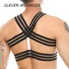 Harnais Sexy pour hommes, ajouré, ceinture de Bondage BDSM, corps, poitrine, col licou, rayé, vêtements de nuit, Lingerie exotique Gay