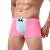 Cuecas moda retalhos masculino boxer briefs bowtie decoração homem transparente sissy bolsa calcinha respirável boxershorts a5