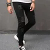 Jeans pour hommes 2023 avec trous cassés Stretch Casual Pieds Slim Fit Pantalon européen et américain