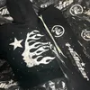 Dostyki dla kobiet HellStar Mens Hip Hop Graphic Print Tracksuit Modna moda swobodne dresowe bluza z kapturem dwuczęściowa bluza