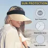 Chapeaux à large bord Seau Chapeaux Été Vide Top Suncap Portable Pliable Magic Tape Rollup Chapeau De Plage Large Bord Femmes Chapeau De Soleil Mode Casual Chapeau De Paille Visières 230424