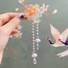 Saç aksesuarları 2pcs sevimli prenses Çin tarzı püsküller boncuk çiçek kızlar saç tokaları çocuk başlık klipleri barrettes