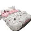 Yatak takımları ev tekstil yatak pamuk seti düz tabaka fil yorgan kapağı pastoral tarzı çarşaflar 4pc Bedcloth