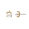 Au750 Genuine Freshwater Pearl Pink Solid Stud Earrings Gold Fine Jewelry For Women