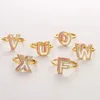 Trouwringen DUOYING Aangepaste Letter Ring Gepersonaliseerde Emaille A-Z Initiële Holle 3D Ringen Verstelbaar Voor Meisjes Sieraden Cadeau 231124