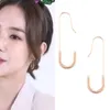 Dangle Earrings Korean Style Fashion Hook Earring Simple Design Rose Golden Color Ear Jewelry Pin For Women Geometric Pendientes