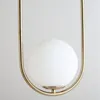 Pendellampor modern minimalistisk taklampa ljuskrona smidesjärn glas lampskärm guld e14 sovrum sovrum mat AC90-260V