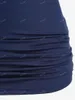여자 T 셔츠 장미 갈 플러스 사이즈 크기 가을 상단 깊은 파란색 루치 레이스 트림 버튼 카미솔 및 실버 스탬핑 별 프린트 크롭 블라우스
