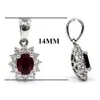 Senaste design Luxury Prong Setting 18K White Gold 100% Natural Diamond Gem Stone Fine Jewelry Ruby Charm Hängen för kvinnor