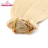 Clip in Hair Extensions Cheveux Humains Bleach Blonde 14-30 Pouces Remy Hair Clip-in Extensions Double Trame Droite Blonde Extension de Cheveux pour Femmes #613 160g 10pcs 22Clips