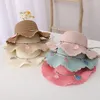 Berets Fashion Kids Straw Hat Air Balloon Summer Sunscreen Sun Cap Bag Set For Girls Beach Breathable Baby