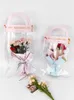 Cadeau cadeau 10pcs fête des mères sac de fleurs de poche transparent PVC poignée demi-ronde sac à main petit bouquet emballage matériaux floraux