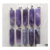 Charms Charms Amethyst Naturalny kwarc róża biały kryształowy fluoryt labradoryt kamienny filar wisiorek do biżuterii Making 39 mm Hjewelry Dr Dhgbm