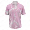 Camisas casuais masculinas 2023 gravata tingida 3d impressa havaiana simples 5xl manga curta moda camisetas top