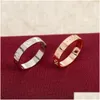 Anillos de banda Luxurys Anillo de uñas Diseñador para hombre Moda Titanio Acero Grabado Carta Patrón Compromiso Tamaño 5-10 para mujeres Entrega de gota DH0GN