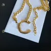 Vintage lettre d'or tour de cou chaîne morceau déclaration collier de luxe concepteur en laiton cuivre matériel pour les femmes de mariage cadeau bijoux B322