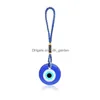 Pendant Necklaces Pendant Necklaces Evil Eye Necklace For Women Turkish Blue Keyring Bracelet Rings Handmade Glasses Charms Greek Mati Dhh7D