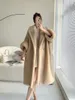 Women's Fur Faux Fur M Champagne Rolled Sleeves Teddy Bear Coat Women's Mid-Length Particle Alpaca Fur Coat 231123