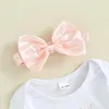 Set di abbigliamento Baby Girl 1° compleanno Outfit Infantile Lettera Stampa O Collo Pagliaccetto a maniche lunghe Gonna in tulle Arco Fascia per capelli Set da bambino