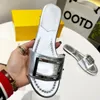 2024 Cutout flat Sandals Slippers Slides Flat heels square open-toe flattie women's Luxury Designers Signature Leather outsole Pretty Casual shoes Factory Footwear