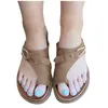 Sandalen dames mode casual ring teen wiggen lederen slippers buiten schoenen flip flops dames femme chaussure