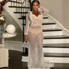 2023 Sexy Aso Ebi Prom Dresses Mermaid Long Sleeves See Through Evening Birthday Party Second Reception African Arabic Formal Dress African Engagement Gowns ST242