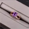 Bagues de Grappe Bague Améthyste Naturel Véritable Argent Sterling 925 48mm Gemme Cristal Violet Pour Femme Ou Homme