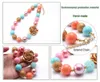 Kids Girl Chunky Beads Necklace Gold Color Rose Flower Nettlace Bubblegum Necklace for Toddler Baby Fashion Jewelry