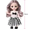 Dockor Skala 1 12 16 cm Princess BJD Doll med kläder och skor MOVABLE 13 LEANTS Söt söt ansikte Lolita Girl Gift Child Toys for Kids 231124