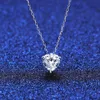 CZCITY collier femme en argent Sterling chaîne gemme pierre charme 1 CT Moissanite diamant nouveau 925 pendentif coeur glacé