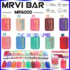 정통 MRVI BAR 6000 퍼프 회전 가능한 vape e 담배는 충전식 650mAh 배터리 13ml 미리 채워진 포드 큰 스모 펜 vs randm mary elfbar