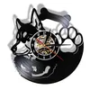 Siberian Husky Orologio da parete con disco in vinile, senza ticchettio, negozio di animali, decorazioni artistiche vintage, orologio da appendere, cane, razza, proprietario di cane Husky, idea regalo X03045