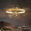 Żyrandole nowoczesne luksusowe sufit żyrandol jadalnia dom domowy dekoracja miedzi oświetlenie sypialnia wiszące światła Living LED Wiselant
