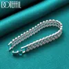 Beaded DOTEFFIL 925 Sterling Silver Wide Wristband Bracelet Chain For Women Man Wedding Engagement Party Fashion Jewelry 230424