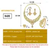 Collier boucles d'oreilles ensemble bijoux de mode femmes 24K argent plaqué or bracelet anneaux 4 pièces filles Nigeria mariée