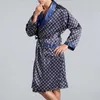 Men's Sleepwear Fashion Satin Silk-Like Bathrobe Luxury Pajamas Kimono Robes Dressing Gown Sleep Wear Loungewear