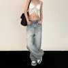 Damesjeans Y2K Retro Baggy Dames Vintage Streetwear Oversized denim broek Magere hippie Rechte broek met wijde pijpen Koreaanse stijl