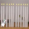 12 pezzi di candele LED a distanza tremolanti gialle candele coniche a distanza senza fiamma in plastica bougie led per la cena decorazione del partito206F