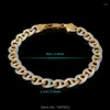 Link Bracelets Men's Jewelry High Quality Gold Color Two Tones Curb Cuban Chains Bangles &Bracelets Men
