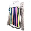 Racing Jackets Hirbgod 2023 Color Stripe Sport Cycling Jersey Women Dreattable Long Sleeve Bike Clothing Lightweight MTB Bicycle Top NR157