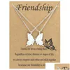 Hanger Kettingen Vlinder Hanger Kettingen Met Gift Card Dieren Ketting Voor Vrouwen Meisjes Vriendschap Mode-sieraden Drop Levering Dhre8