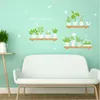 壁ステッカー植物ポットショップガラスドアカフェ装飾デカール壁紙