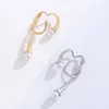 Boucles d'oreilles Punk en perles pour femmes, crochet d'oreille irrégulier, manchette, Clip de chaîne, bijoux sans piercing, Chic, clips en os, cadeau