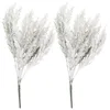 Decorative Flowers 2pcs Artificial Pine Branches Faux Snowy Picks Wreath Making Supplies Christmas Decor