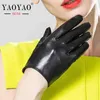 Five Fingers Gloves Women Suede Genuine Leather Short Thin Ladies Commercial Simple Business Performance Show Mittens Riding Gym Luvas1