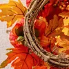 Decorative Flowers 15in Autumn Wreath Fall Artificial Thanksgiving With Pumpkins Pinecones Berries