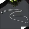 Jewelry Wholesale Fashion Box Chain 18K Gold Plated Chains Pure 925 Sier Necklace Long For Children Boy Girls Womens Mens 1Mm Drop D Dhdep