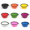 Cuenco de alimentación plegable para perros y gatos, cuenco de comida lenta, alimentador de platos de agua, cuencos de estrangulamiento plegables de silicona para comederos de viaje portátiles al aire libre, 9 colores a elegir